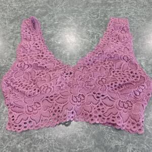 Alter’d State Mauve floral design bralette Women's Size Small Wide Strap Fairy
